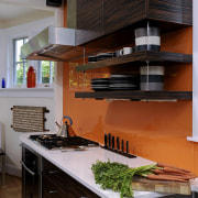 View of kitchen designed by Jennifer Gilmer.  cabinetry, countertop, interior design, kitchen, black