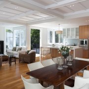 Architects Jane Aimer and Lindley Naismith of Scarlet ceiling, dining room, interior design, living room, property, real estate, room, window, gray