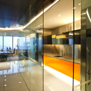 Here is the Maybank Tower in Singapore which apartment, architecture, ceiling, glass, interior design, lobby, real estate, brown