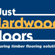 Here is a view of Just Hardwood Floors' advertising, area, banner, blue, brand, font, line, logo, product, signage, text, blue