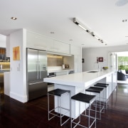 Kitchen designed by Natalie Du Bois. - Kitchen architecture, ceiling, countertop, floor, house, interior design, kitchen, property, real estate, room, white