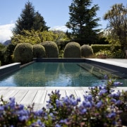 View of pool and landscaping. - View of estate, flower, garden, landscape, landscaping, leisure, nature, plant, reflecting pool, reflection, swimming pool, tree, water, water feature
