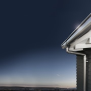 Here is a view of the new spouting architecture, atmosphere, atmosphere of earth, cloud, daylighting, daytime, house, lighting, roof, sky, blue