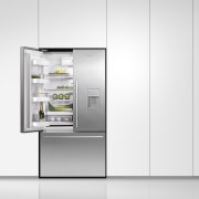 View of fridge with one door open. - home appliance, kitchen appliance, major appliance, product, product design, refrigerator, white