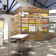 View of interior with sqaure patterened carpeting. daylighting, public library, gray, white