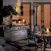 View of Fisher &amp; Paykel barbeque. - View home, interior design, lighting, table, black