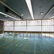 View of courts. - View of courts. - architecture, ceiling, daylighting, floor, indoor games and sports, leisure, leisure centre, line, sport venue, structure, swimming pool, teal