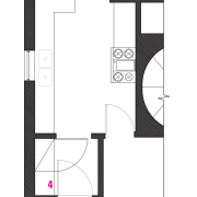 Plan kitchen, scullery, dining room - Plan kitchen, angle, area, black and white, design, diagram, drawing, floor plan, font, line, pattern, plan, product, product design, square, structure, text, white