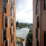 View of opposite facing exterior walls. - View apartment, architecture, balcony, building, city, condominium, facade, home, house, metropolitan area, mixed use, neighbourhood, real estate, residential area, sky, tower block, town, urban area, window, black