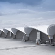 PBI Height high-tech roof, height and access safety architecture, daylighting, fixed link, product design, roof, sky, structure, gray