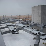 View of steel structure. - View of steel roof, gray