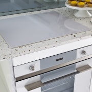 smeg oven integrated into white marble benchtop - countertop, furniture, home appliance, kitchen, kitchen appliance, kitchen stove, major appliance, product design, table, white, gray