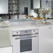 this is another smeg oven - this is cabinetry, countertop, cuisine classique, home appliance, interior design, kitchen, kitchen appliance, kitchen stove, major appliance, refrigerator, room, gray