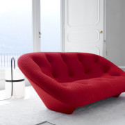 Red couch with white surroundings. - Red couch chair, couch, furniture, product, product design, sofa bed, white