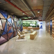 Triangle design stainless glass window. - Triangle design architecture, daylighting, interior design, lobby, real estate, brown