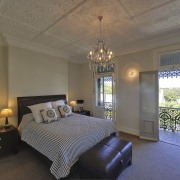 Bedroom with deck. - Bedroom with deck. - architecture, bedroom, ceiling, estate, home, interior design, property, real estate, room, window, gray, brown