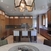 boxy kitchen with island and cabinets in a cabinetry, ceiling, countertop, cuisine classique, interior design, kitchen, real estate, room, gray, brown