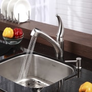 kitchen tap stainless steel modern style - kitchen cookware and bakeware, countertop, plumbing fixture, sink, tap, white, black