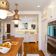 Here is a view of a kitchen that cabinetry, ceiling, countertop, cuisine classique, hardwood, home, interior design, kitchen, real estate, room, gray