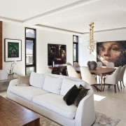 This is a home that was designed by interior design, living room, property, room, white