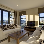 View of living around - lounge with view estate, home, interior design, living room, penthouse apartment, property, real estate, room, window, brown