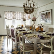 Seen here is a home that's interior was dining room, furniture, home, interior design, room, table, gray