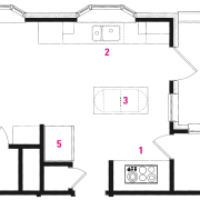 Seen here is the kitchen of the home area, design, diagram, drawing, floor plan, house, line, plan, product, product design, square, structure, text, white