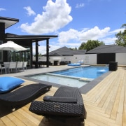 Deck chais overlooking pool. - Deck chais overlooking estate, home, house, leisure, property, real estate, resort, roof, swimming pool, villa, black