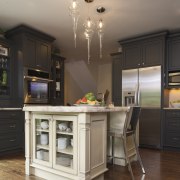 This kitchen was designed by Susan Brunstrum, Sweet cabinetry, countertop, cuisine classique, hardwood, home, interior design, kitchen, room, black, gray, brown