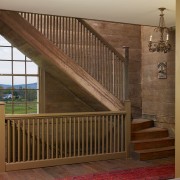 This home was built by Tom Glass of baluster, door, floor, handrail, hardwood, home, interior design, product, stairs, wall, window, wood, wood stain, brown