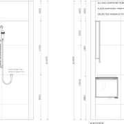 Remodeling plan for bathroom by Davinia Sutton - angle, area, design, diagram, font, line, product, product design, structure, text, white