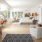 1940s house has been extensively remodeled by architect-owners floor, furniture, home, interior design, living room, real estate, room, white