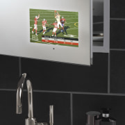 Bathroom TV - Bathroom TV - bathroom accessory bathroom accessory, bathroom cabinet, product design, tap, black, gray