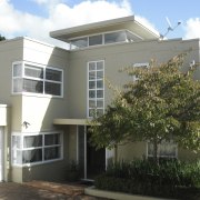 View of exterior - View of exterior - apartment, building, elevation, estate, facade, home, house, neighbourhood, property, real estate, residential area, window, white