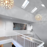 Internal view from second floor. - Internal view architecture, ceiling, daylighting, handrail, home, house, interior design, stairs, gray