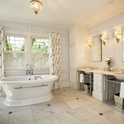 bathroom mouldings for the walls, a feature that bathroom, estate, floor, flooring, home, interior design, property, real estate, room, tile, window, gray