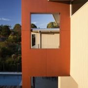 This home was designed and built by Graeme apartment, architecture, daylighting, facade, home, house, property, real estate, window, red