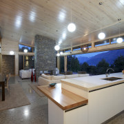 This home was designed and built by Lock ceiling, countertop, house, interior design, real estate, gray