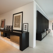 Two key design themes evident on the exterior ceiling, floor, flooring, interior design, living room, property, real estate, gray