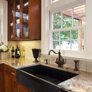 Traditional Kitchen The Wooden Drawers and Cabinets  cabinetry, countertop, cuisine classique, home, interior design, kitchen, room, sink, window, gray, brown