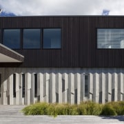 Ponting Fitzgerald-designed beach house - Ponting Fitzgerald-designed beach architecture, building, commercial building, corporate headquarters, elevation, facade, home, house, real estate, residential area, siding, structure, black, gray