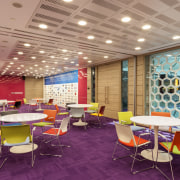AkzoNobel House (Singapore)  Interior design - AkzoNobel House cafeteria, ceiling, conference hall, function hall, furniture, interior design, lobby, office, table, orange