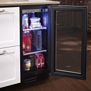 Wine refrigerator from the True Professional Series, a home appliance, kitchen appliance, major appliance, product, refrigerator, red, white