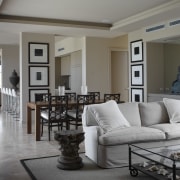 Designer Garth Barnett has teamed antique furniture and furniture, home, interior design, living room, property, room, gray