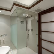 cabinetry in this remodeled bathroom  is done bathroom, ceiling, interior design, plumbing fixture, room, gray