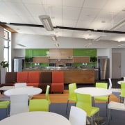 Resene paints for Junior Campus, Elim Christian College cafeteria, ceiling, classroom, conference hall, institution, interior design, lobby, office, gray