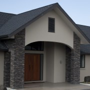 Ledgestone by Stutex Stone - Ledgestone by Stutex architecture, building, door, elevation, facade, garage door, home, house, real estate, residential area, roof, siding, window, black, gray