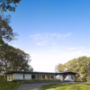 Mid-century Modern remodel by owner-architect Donald Billinkoff  architecture, cloud, cottage, daytime, estate, facade, farm, farmhouse, field, grass, home, house, landscape, lawn, leaf, meadow, nature, plant, property, real estate, residential area, rural area, sky, suburb, sunlight, tree, teal