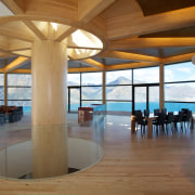 to maximise light and views,this home features a architecture, ceiling, daylighting, estate, floor, flooring, interior design, lobby, property, real estate, wood, brown