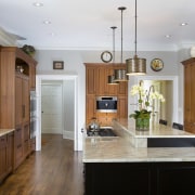 kitchen remodel by Shirley McFarlane - kitchen remodel cabinetry, ceiling, countertop, cuisine classique, flooring, hardwood, home, interior design, kitchen, real estate, room, wood flooring, brown